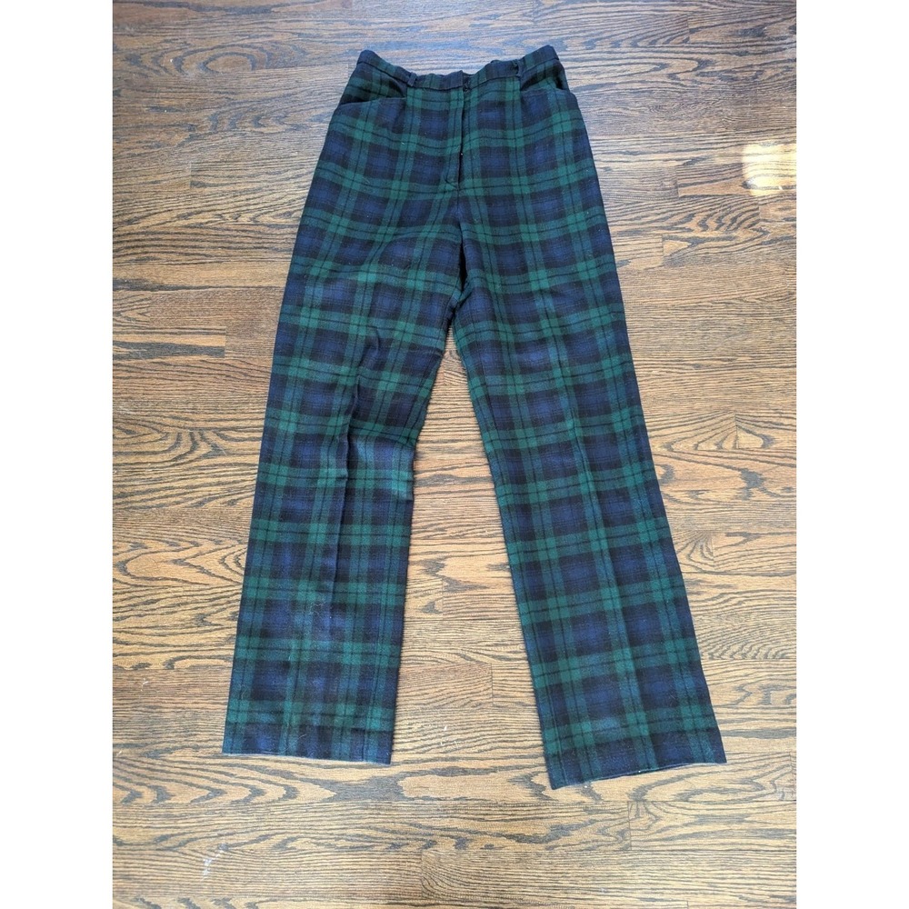 Quantum ! Sportswear Tartan Plaid Wool Pants Womens Size 12 Vintage Made Usa